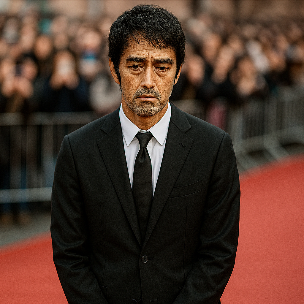 レッドカーペットで一人立つ阿部寛